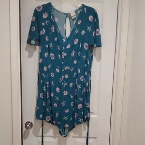 Torrid- Her Universe Teal Seashell Print Romper